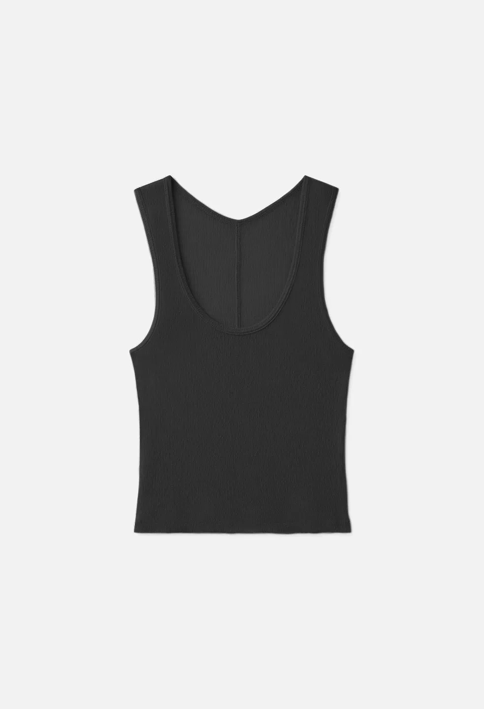 Gauze Rib Tank / Black