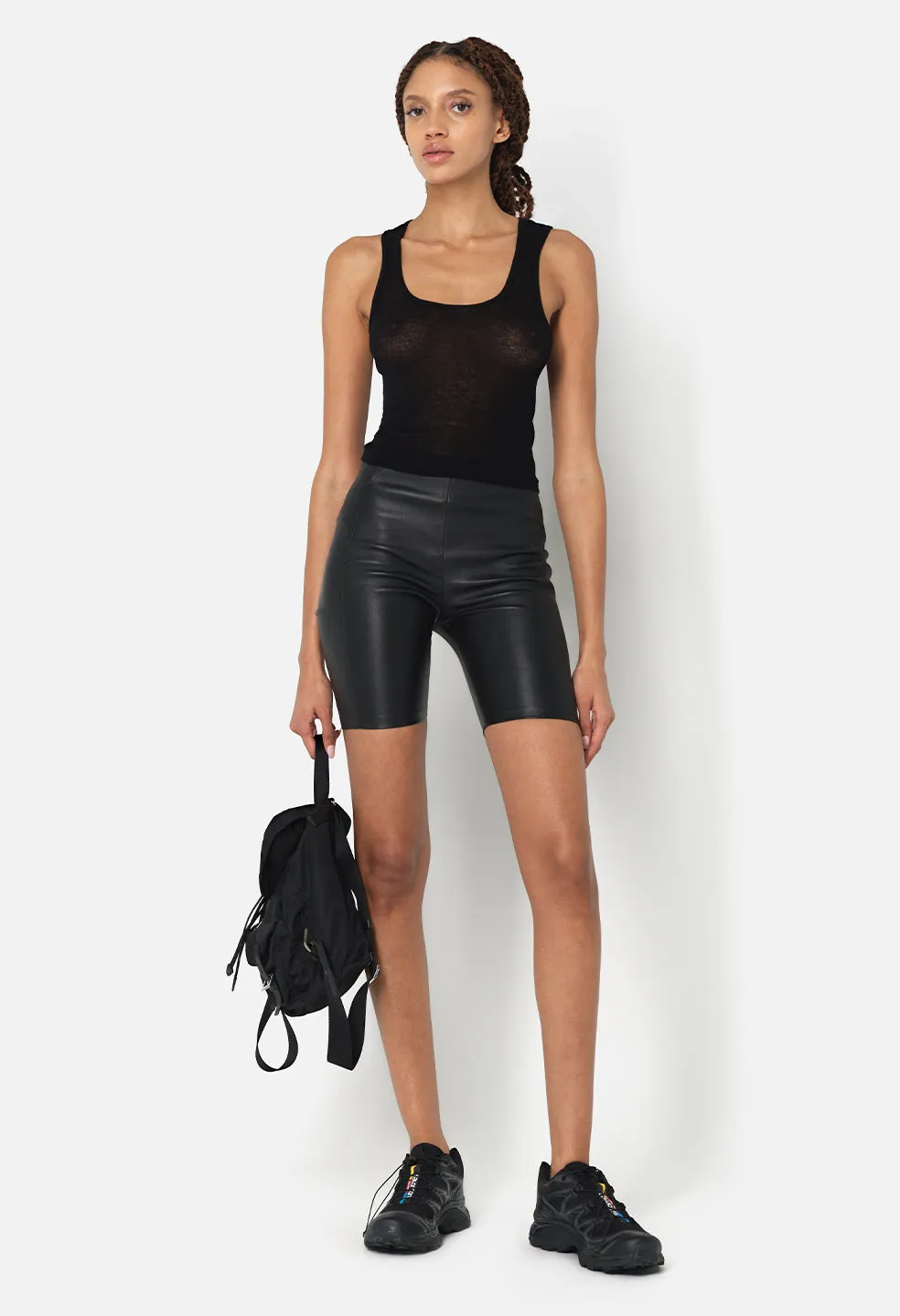 Gauze Rib Tank / Black