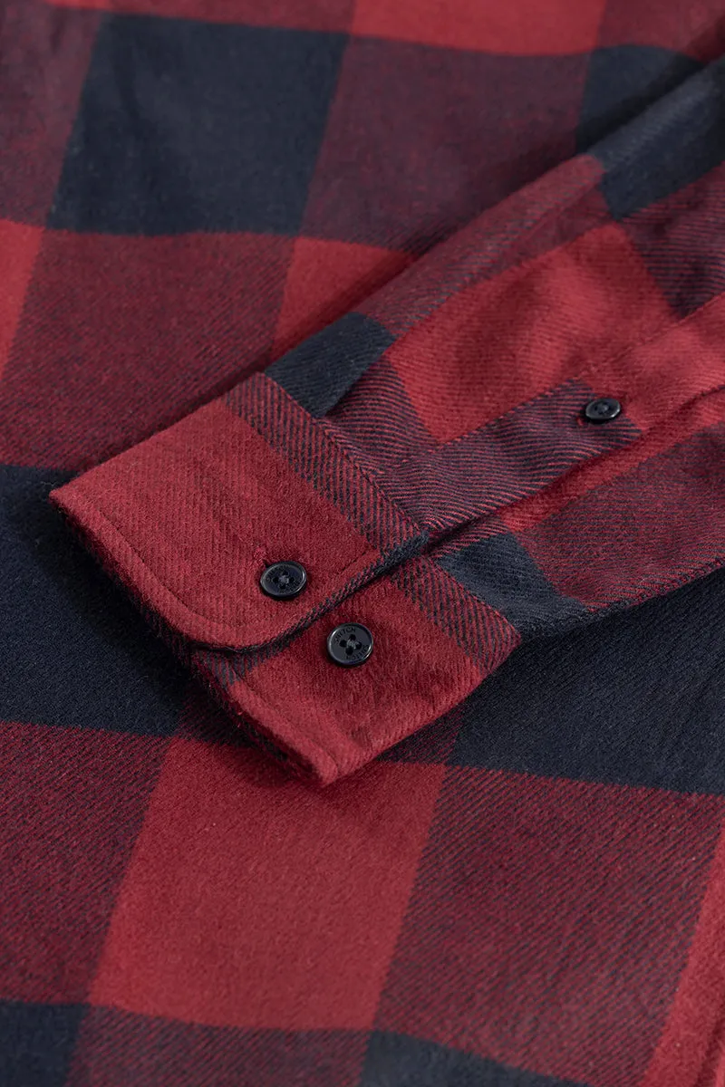 Grid Attire Red Checks Shirt