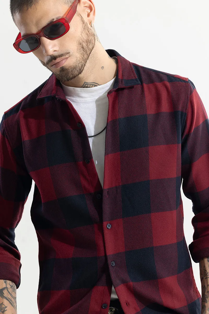 Grid Attire Red Checks Shirt