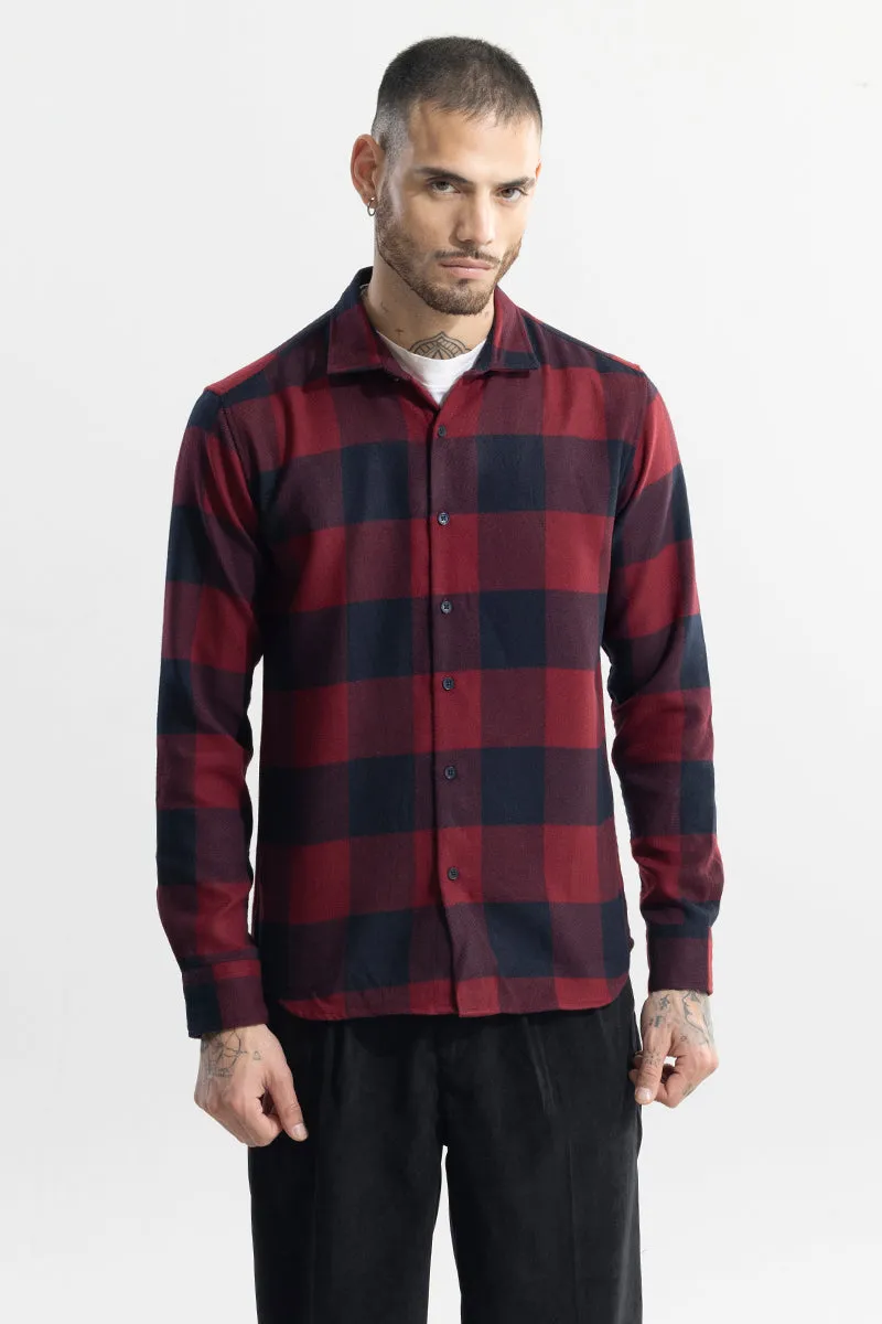 Grid Attire Red Checks Shirt