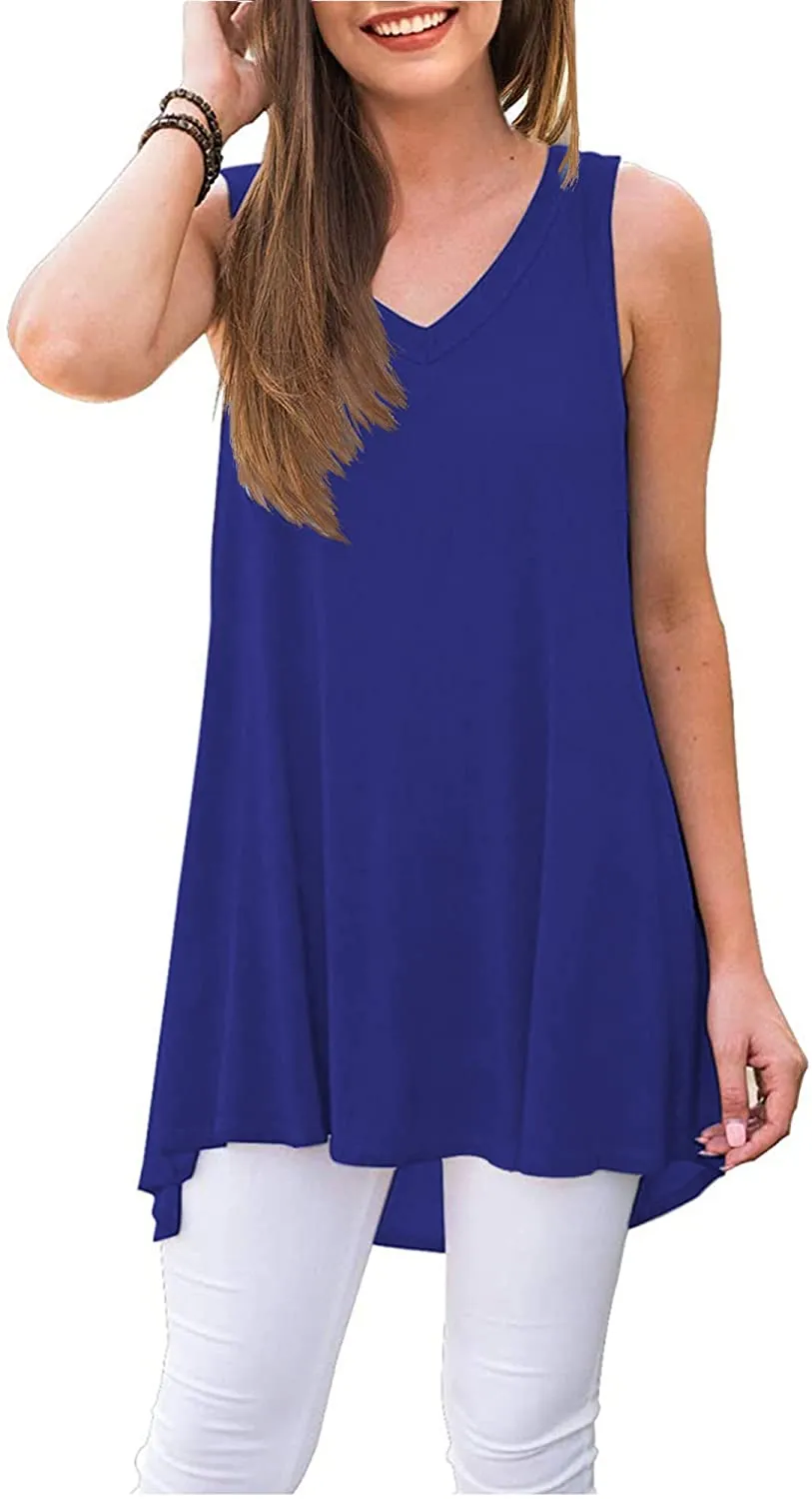 Haute Edition Women's V-Neck Tunic Length Long Tank