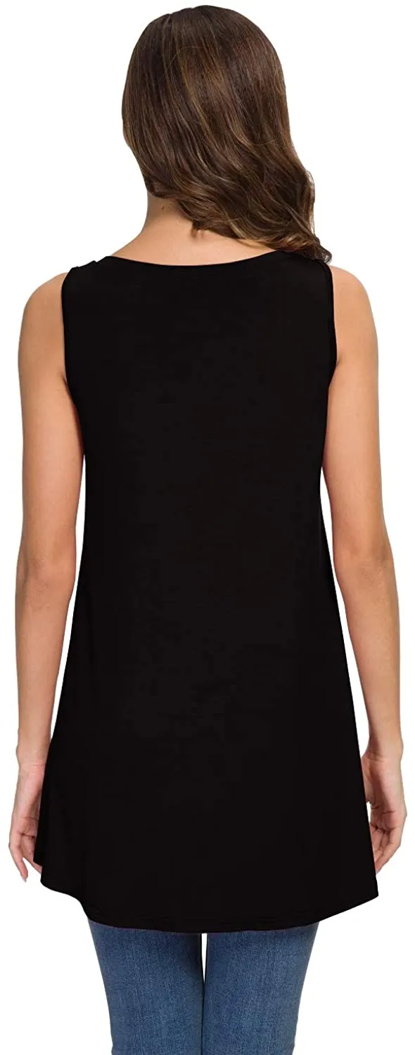 Haute Edition Women's V-Neck Tunic Length Long Tank