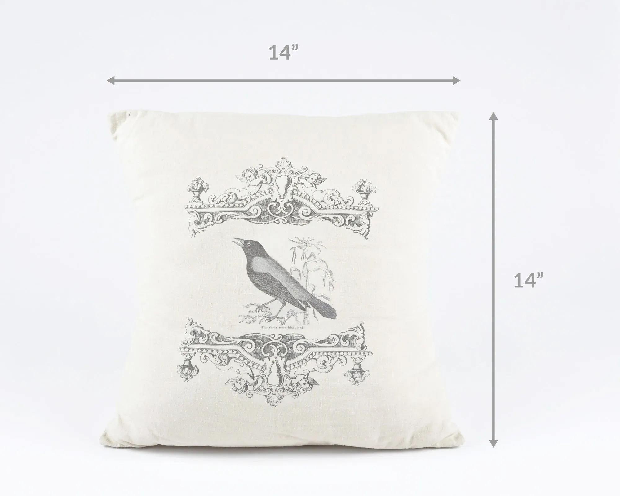 Home Decor-Chic Raven and The Key-Cotton Gothic Crow-Blackbird-Throw Pillow