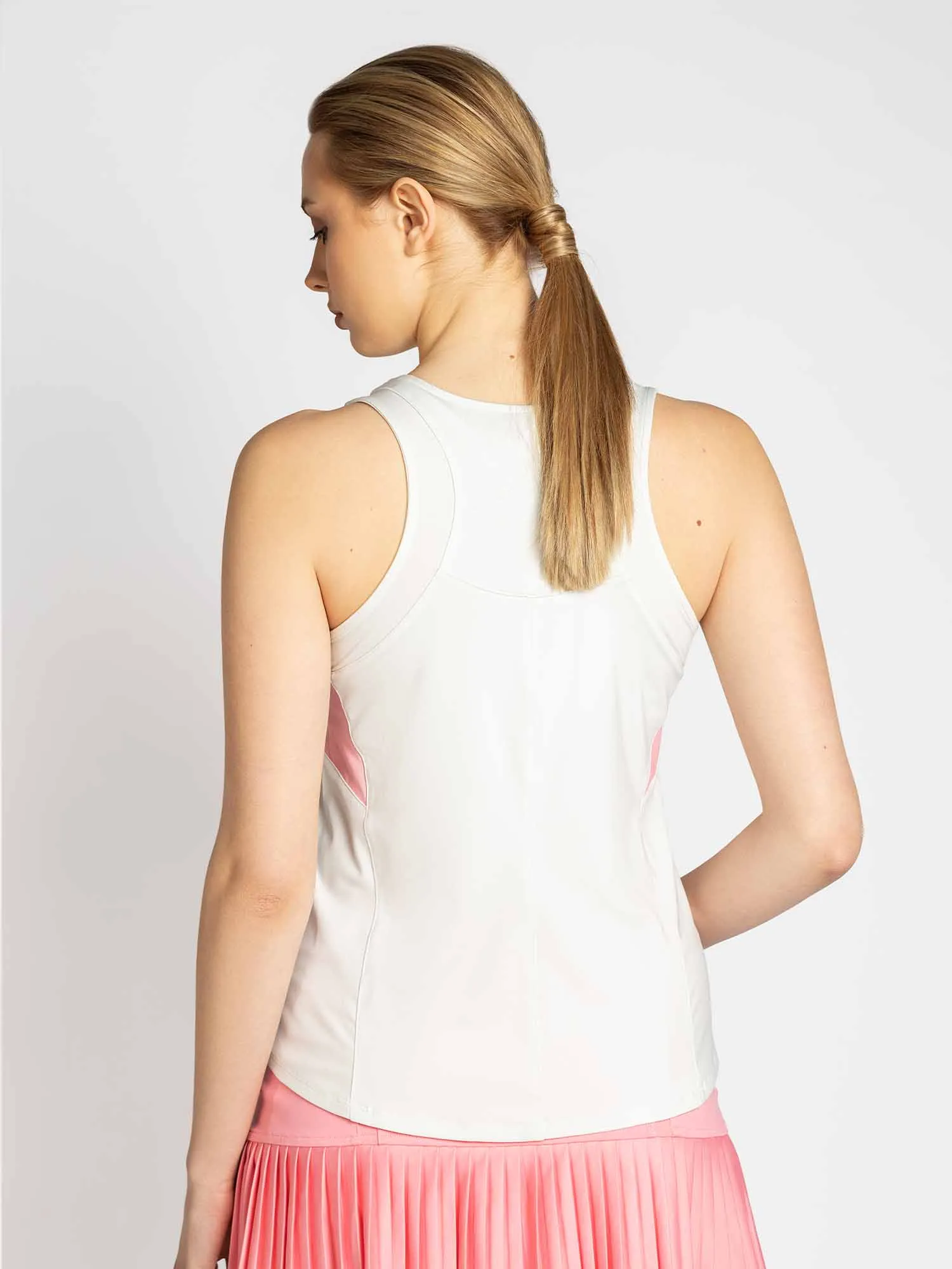 in Motion Color-Blocked Racerback Tank - Vapor/Plumeria