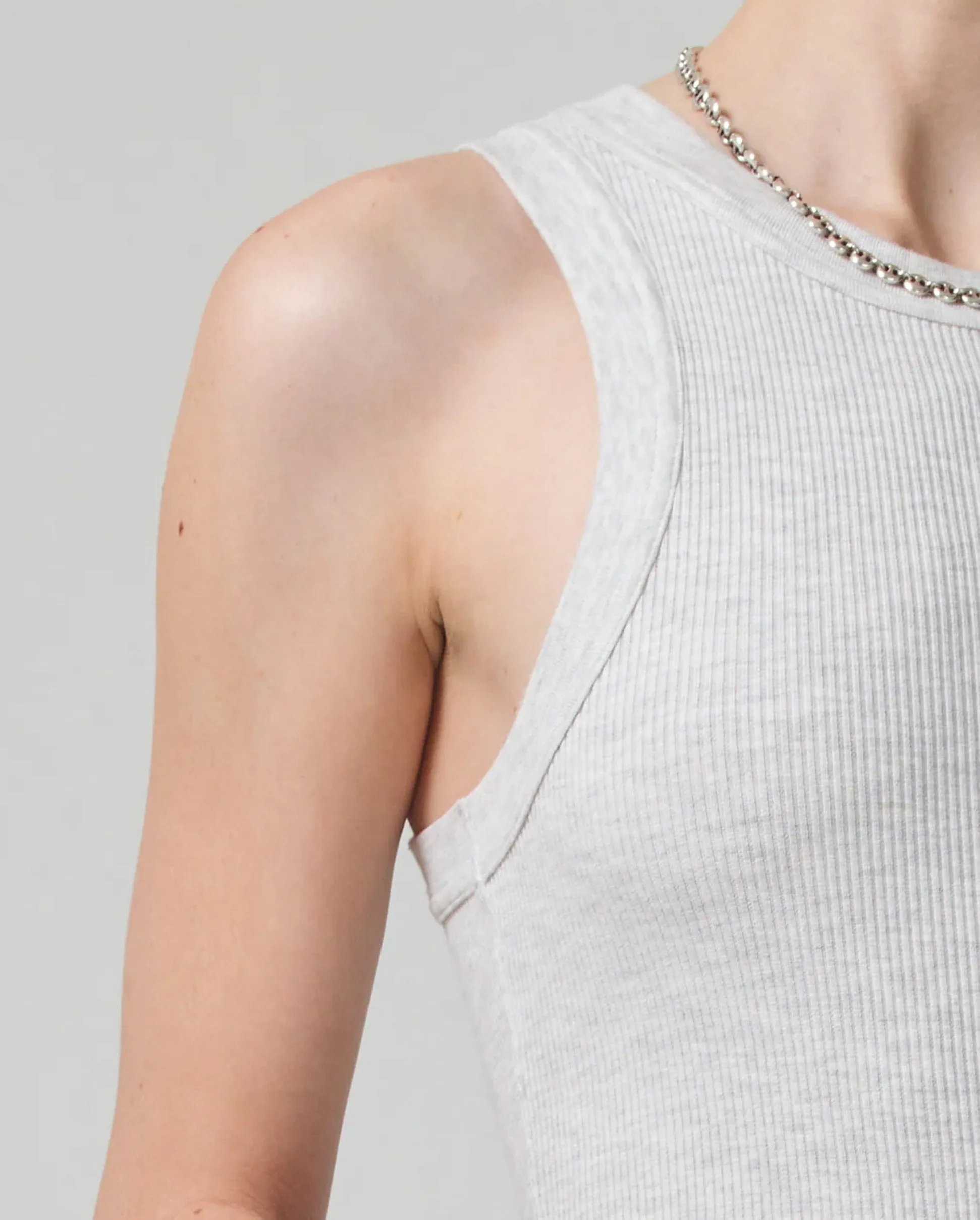 ISABEL RIB TANK / HEATHER GREY