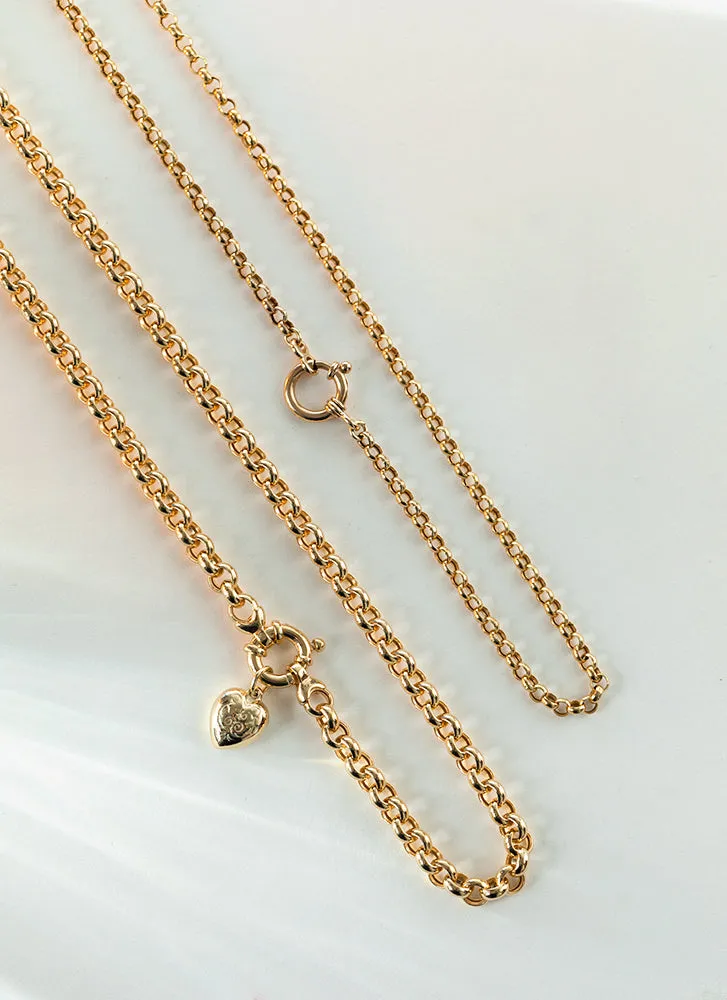 Jasseron 5.5 necklace with lock 14k gold