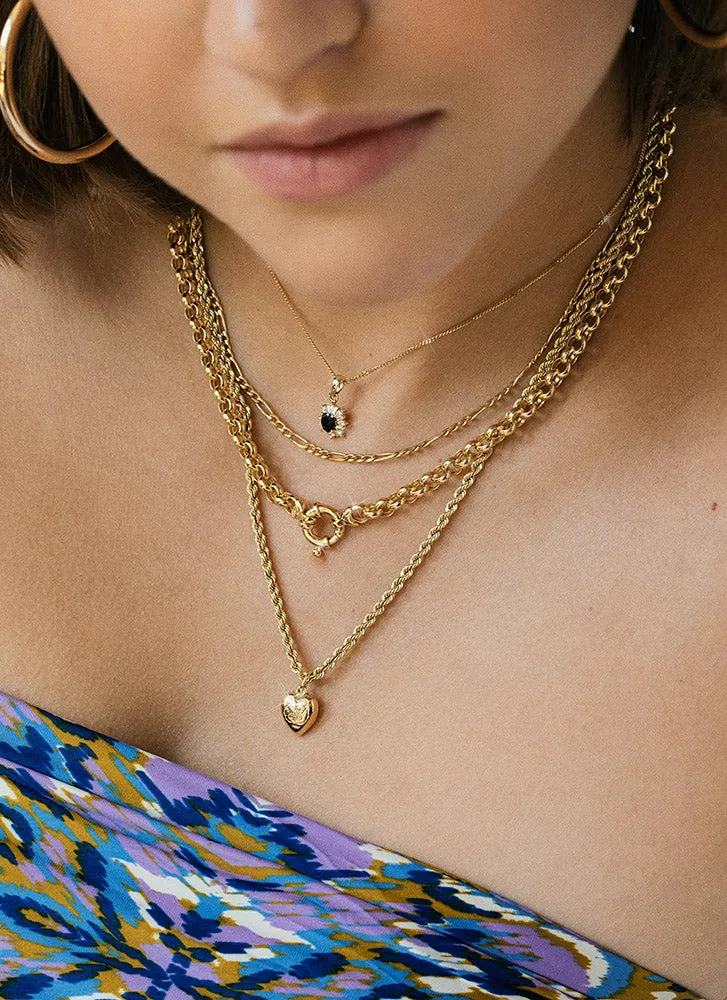 Jasseron 5.5 necklace with lock 14k gold