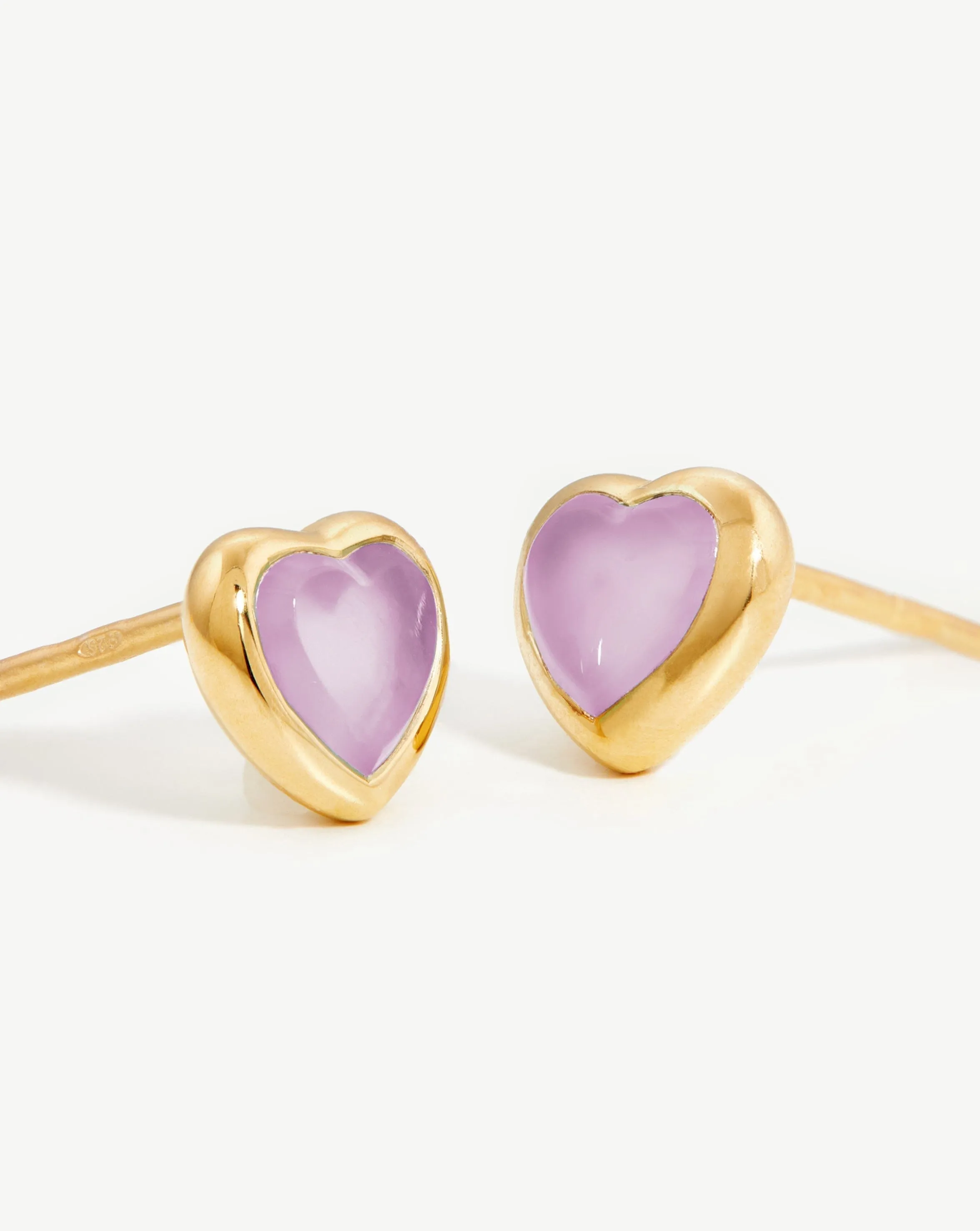 Jelly Heart Gemstone Stud Earrings