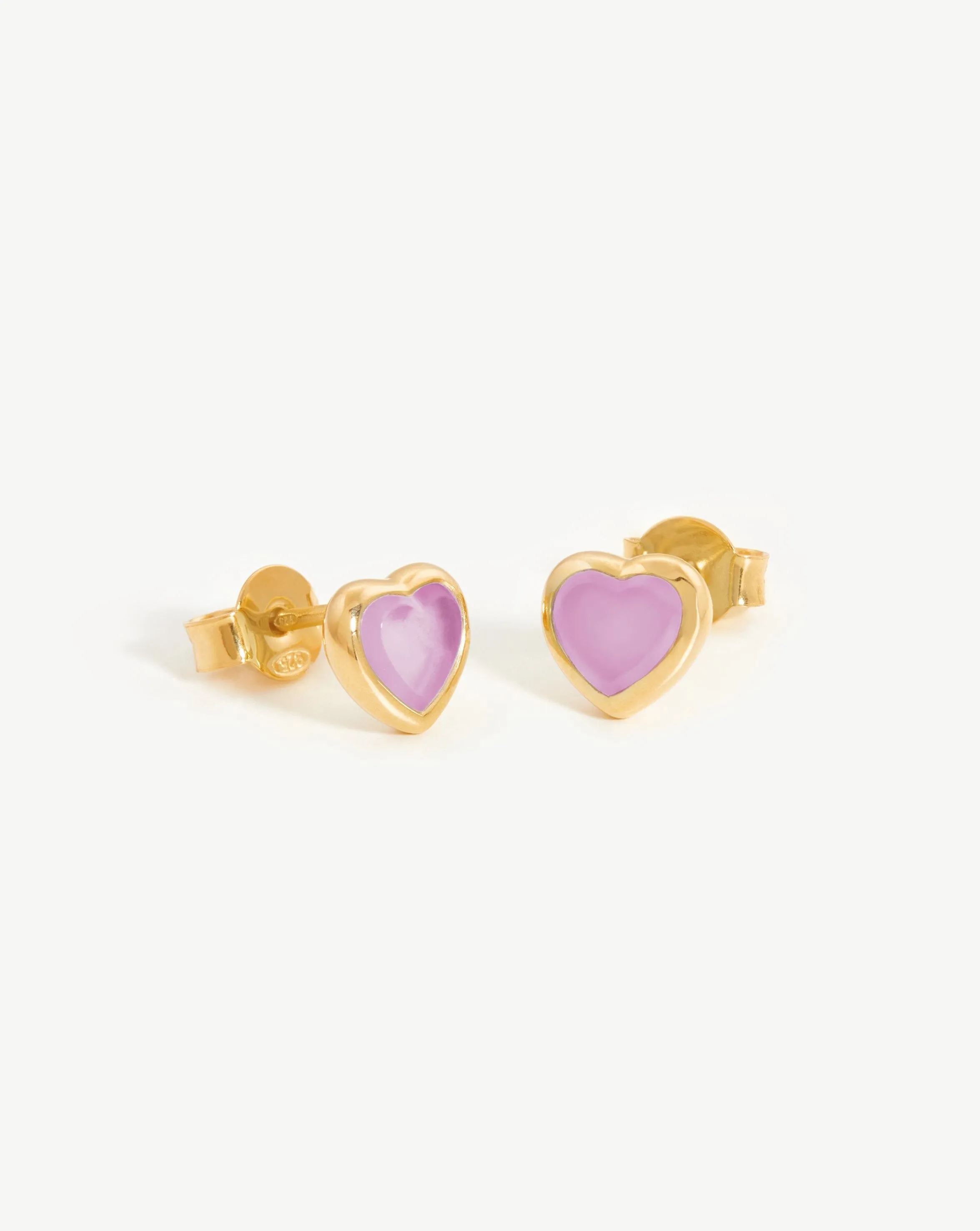 Jelly Heart Gemstone Stud Earrings