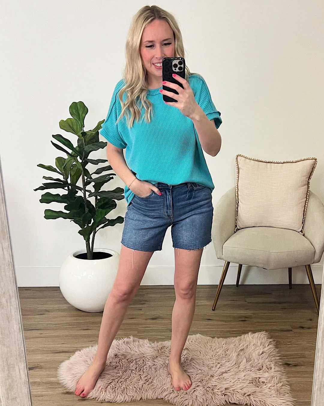 Judy Blue Jayla Fray Hem Shorts