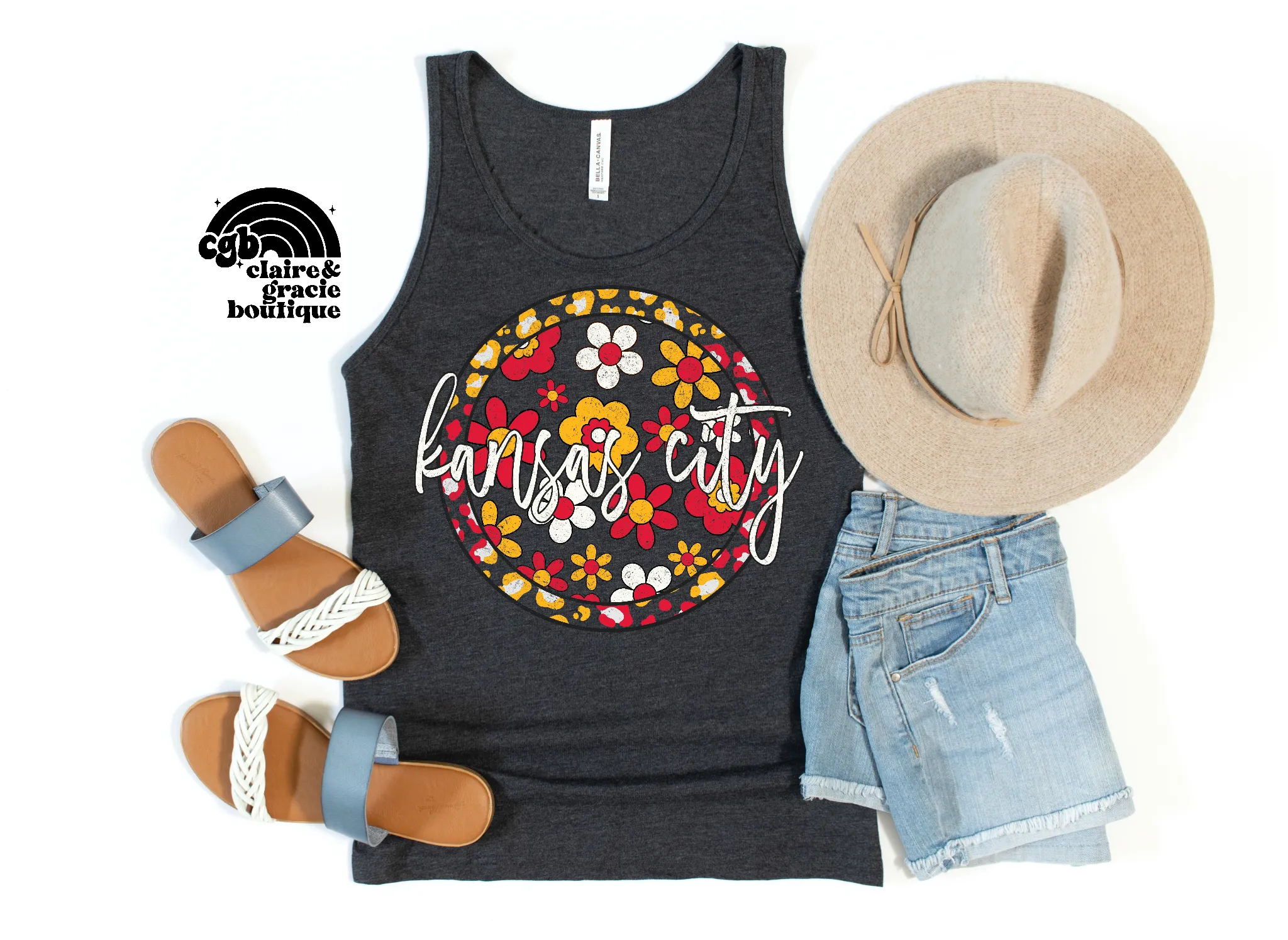 Kansas City Daisy Leopard Circle Tank | NEW 2024