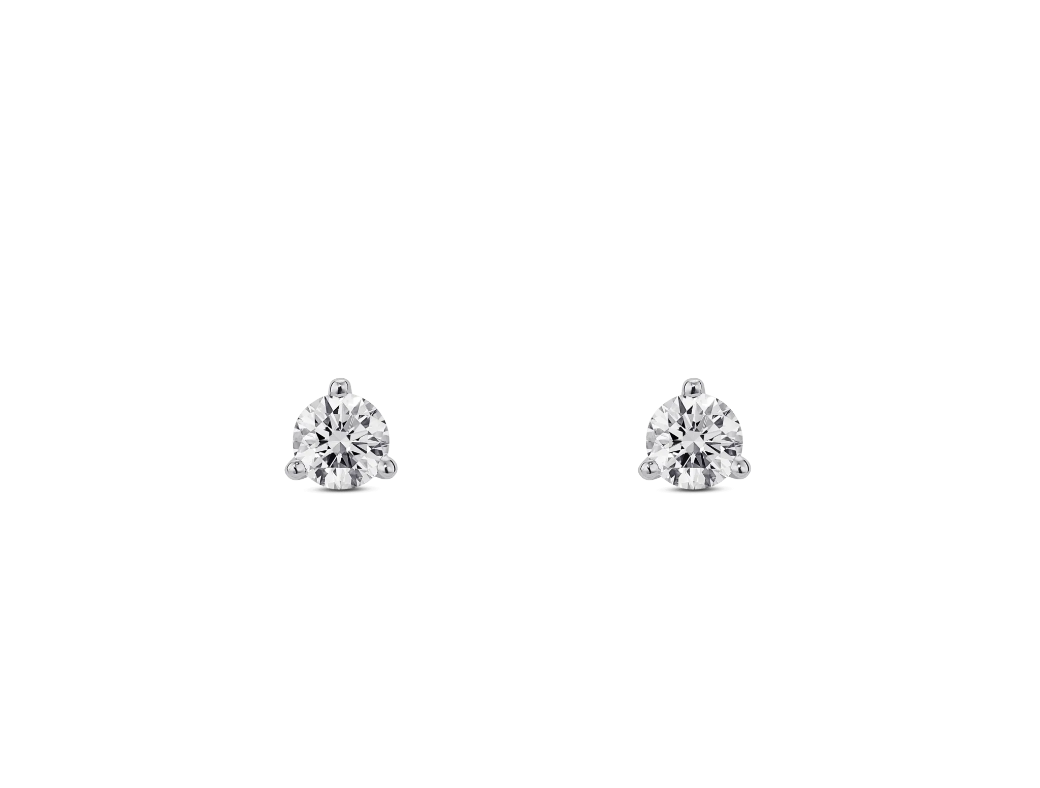 Lab-Grown Diamond ct. tw. Mini Round Brilliant Solitaire Studs | White