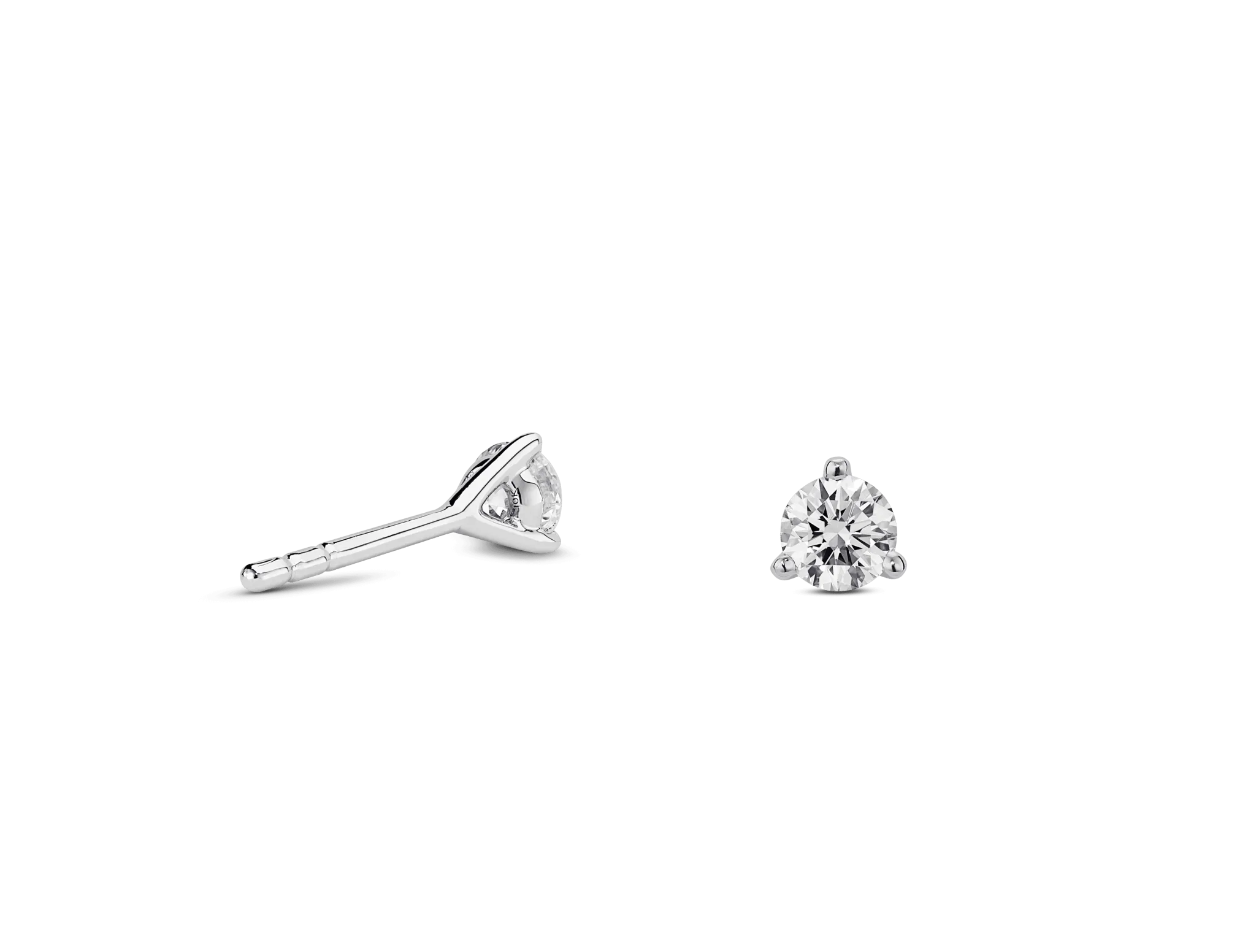 Lab-Grown Diamond ct. tw. Mini Round Brilliant Solitaire Studs | White