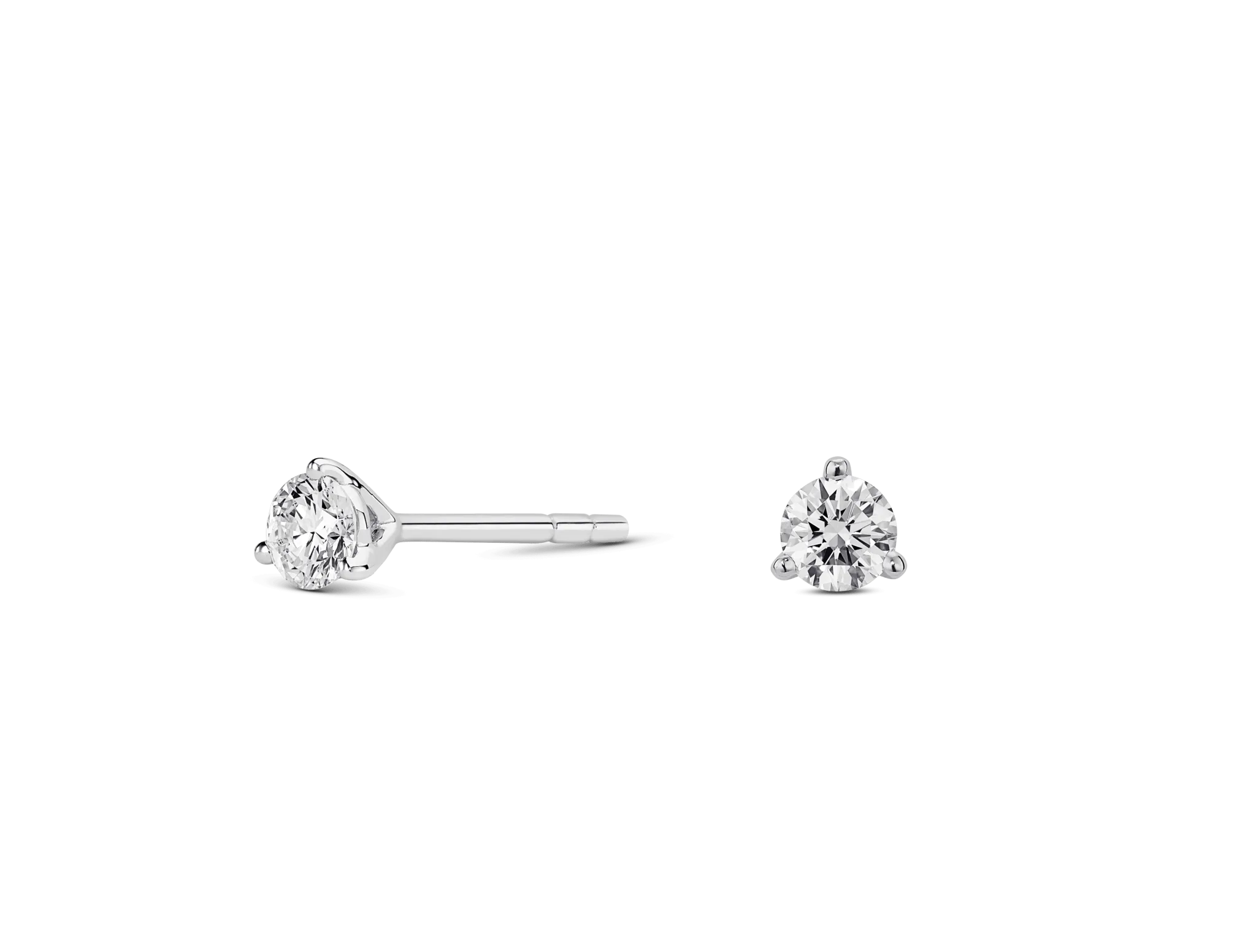 Lab-Grown Diamond ct. tw. Mini Round Brilliant Solitaire Studs | White