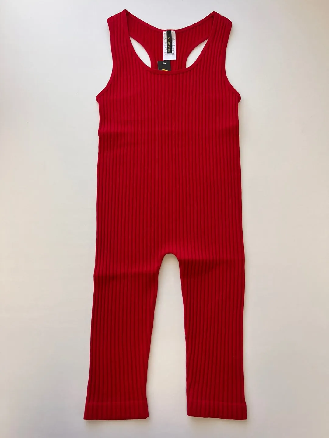 LOVESOME Seamless Ribbed Racer Back Romper