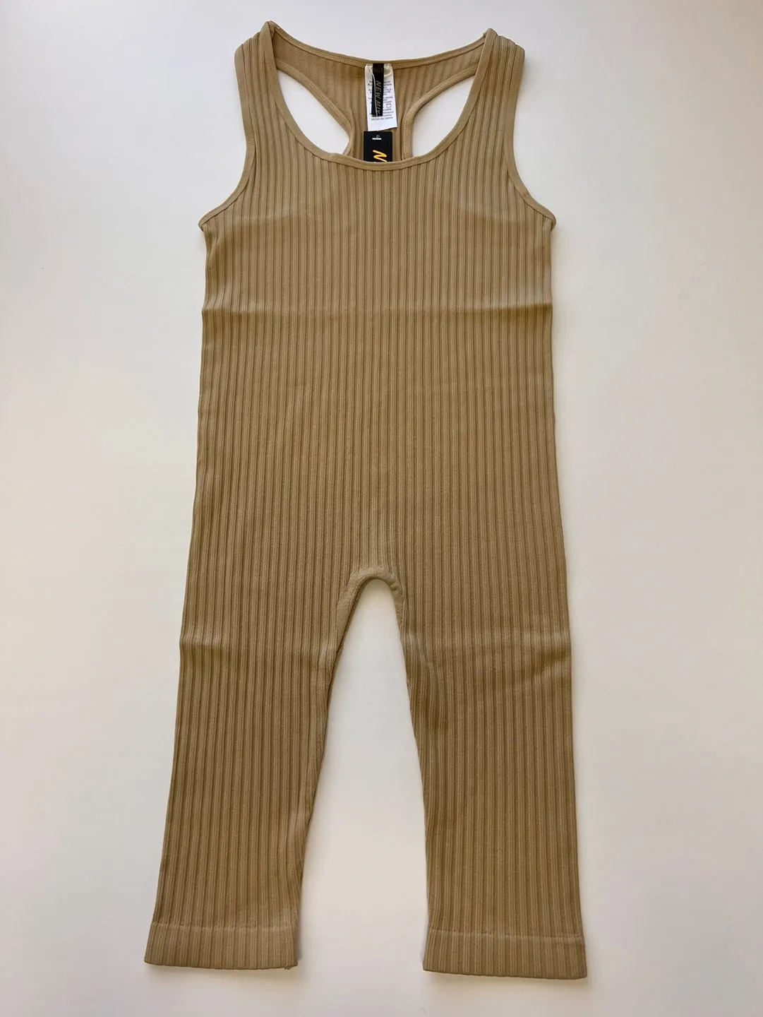 LOVESOME Seamless Ribbed Racer Back Romper