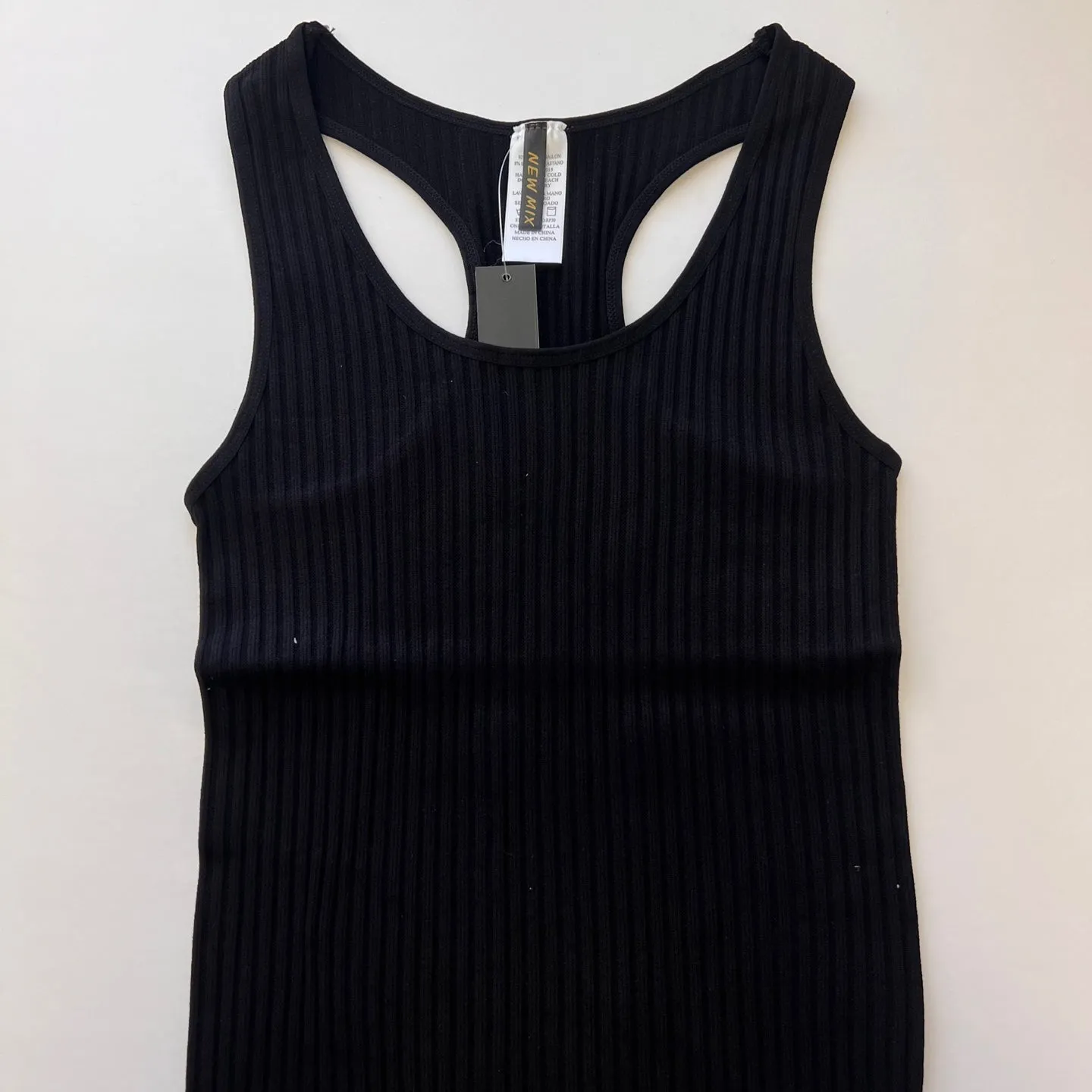 LOVESOME Seamless Ribbed Racer Back Romper