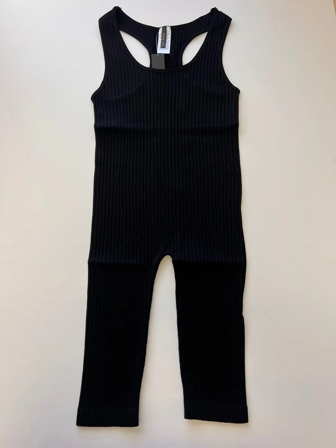 LOVESOME Seamless Ribbed Racer Back Romper