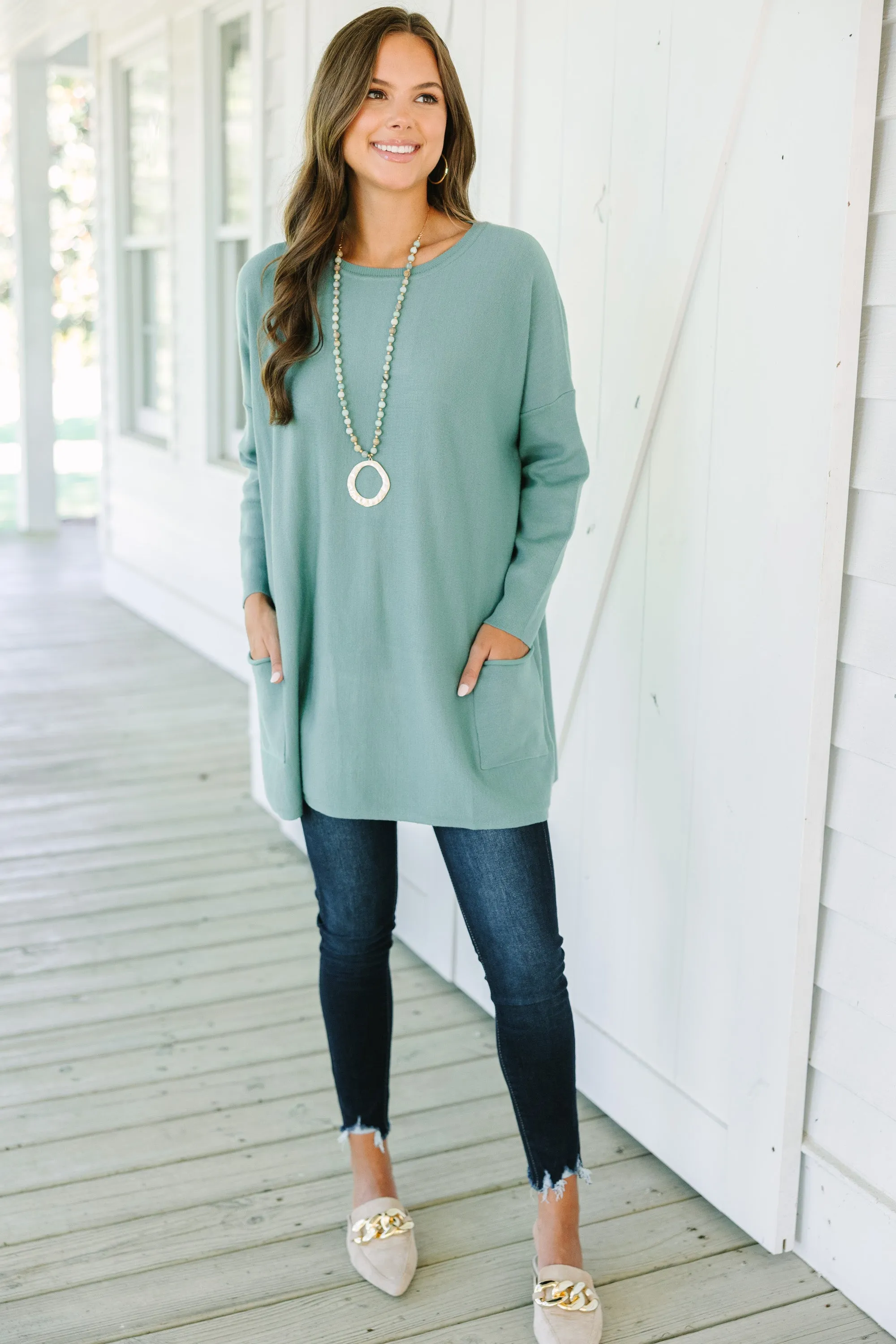 Loving My Life Olive Green Pocket Tunic