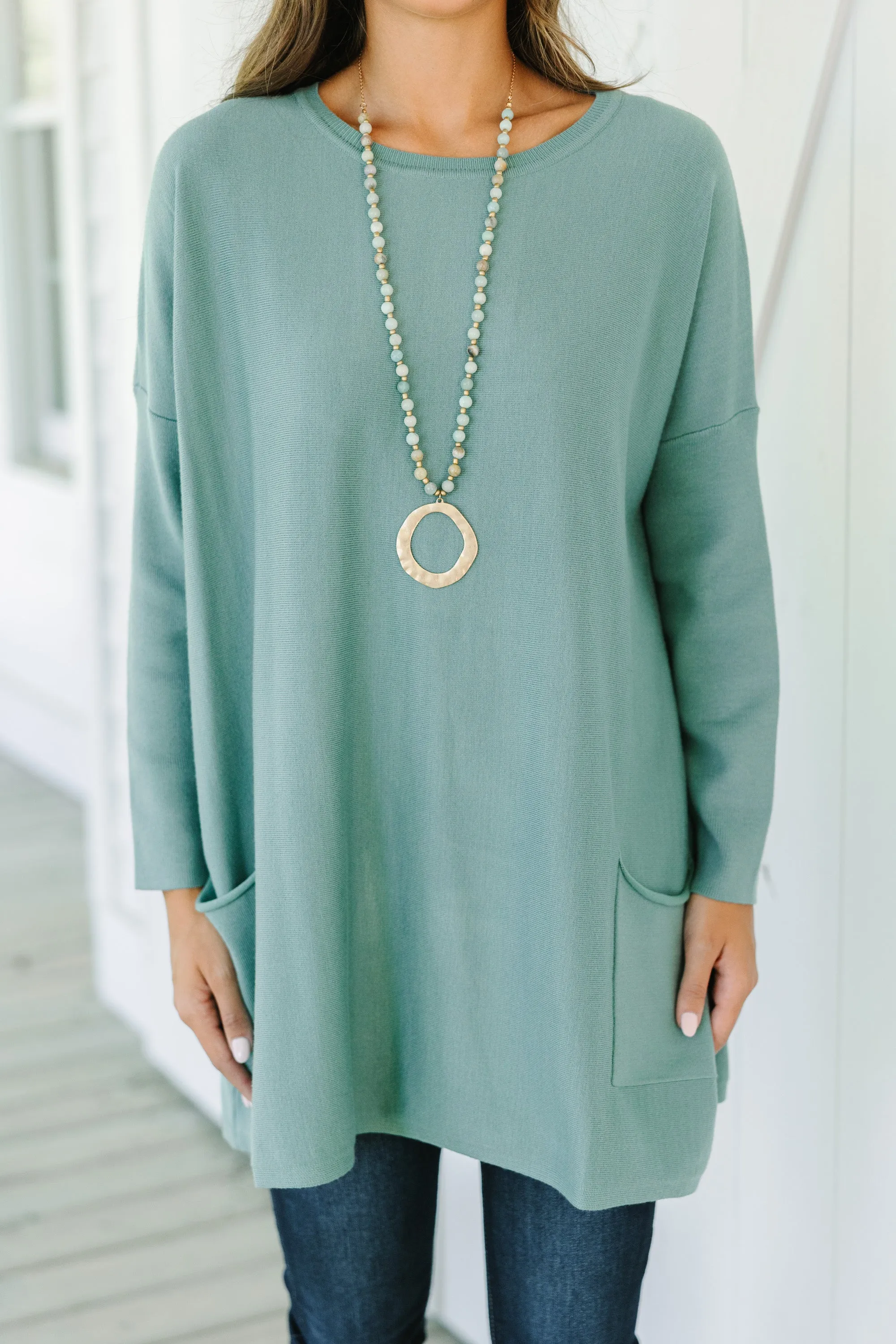 Loving My Life Olive Green Pocket Tunic