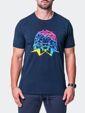 Maceoo Stretch Short-Sleeve Athletic Wear | Tee Neon Navy