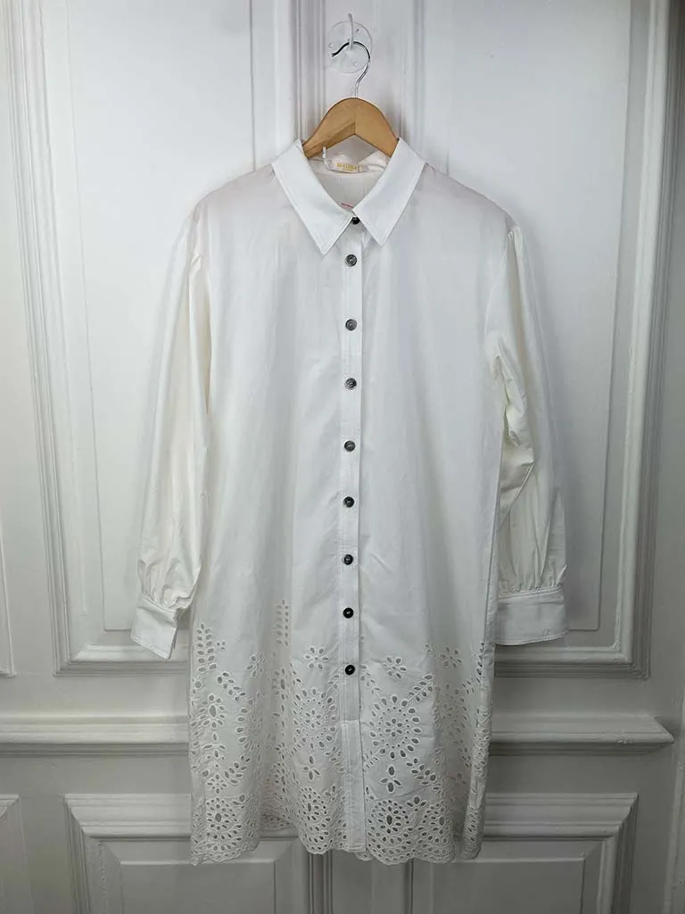 Malissa J Broderie Anglaise Shirt Tunic - White