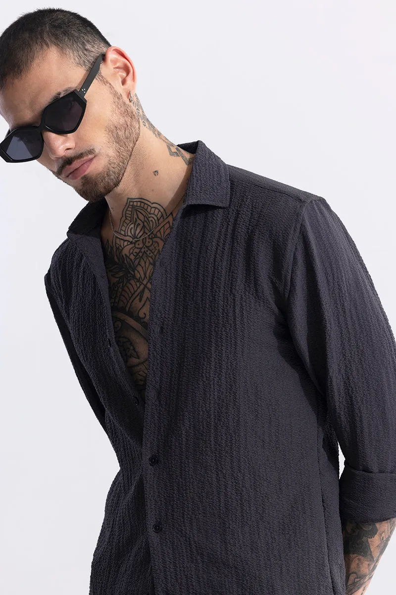 Mash Wrinkle Ash Black Shirt