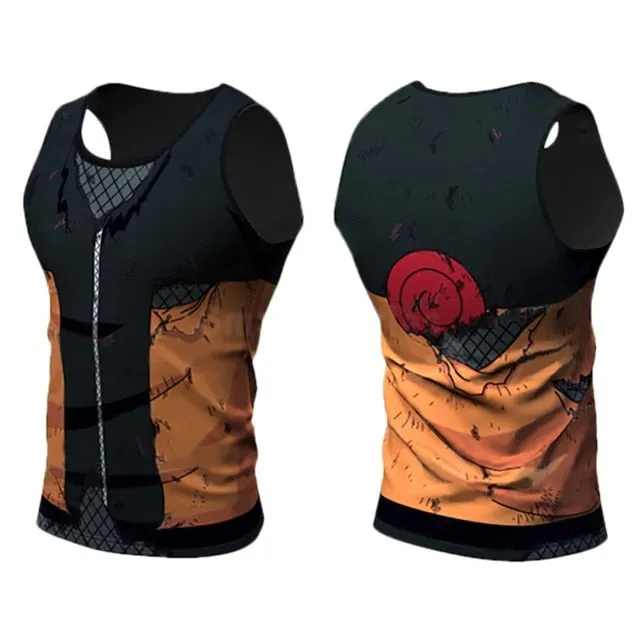 Men's Naruto Compression 'Battle Damaged Teen Naruto' Tank Top