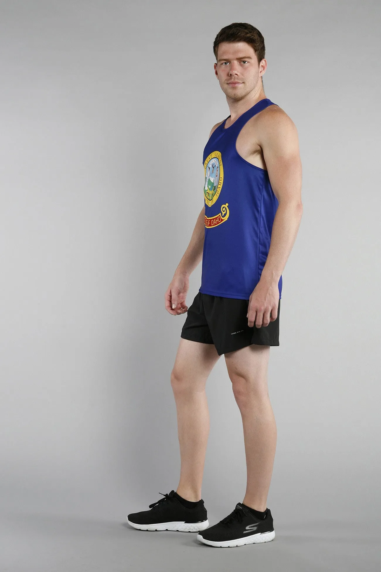 Men's Printed Singlet- Idaho