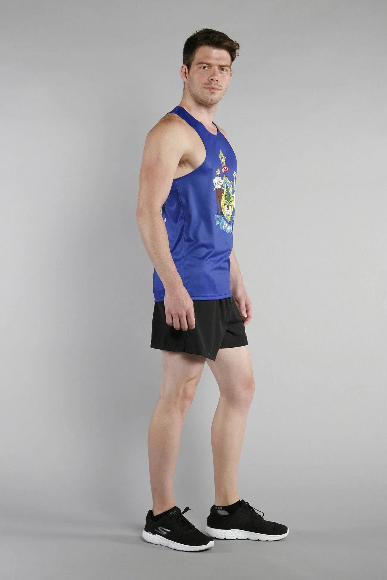 Men's Printed Singlet- Maine