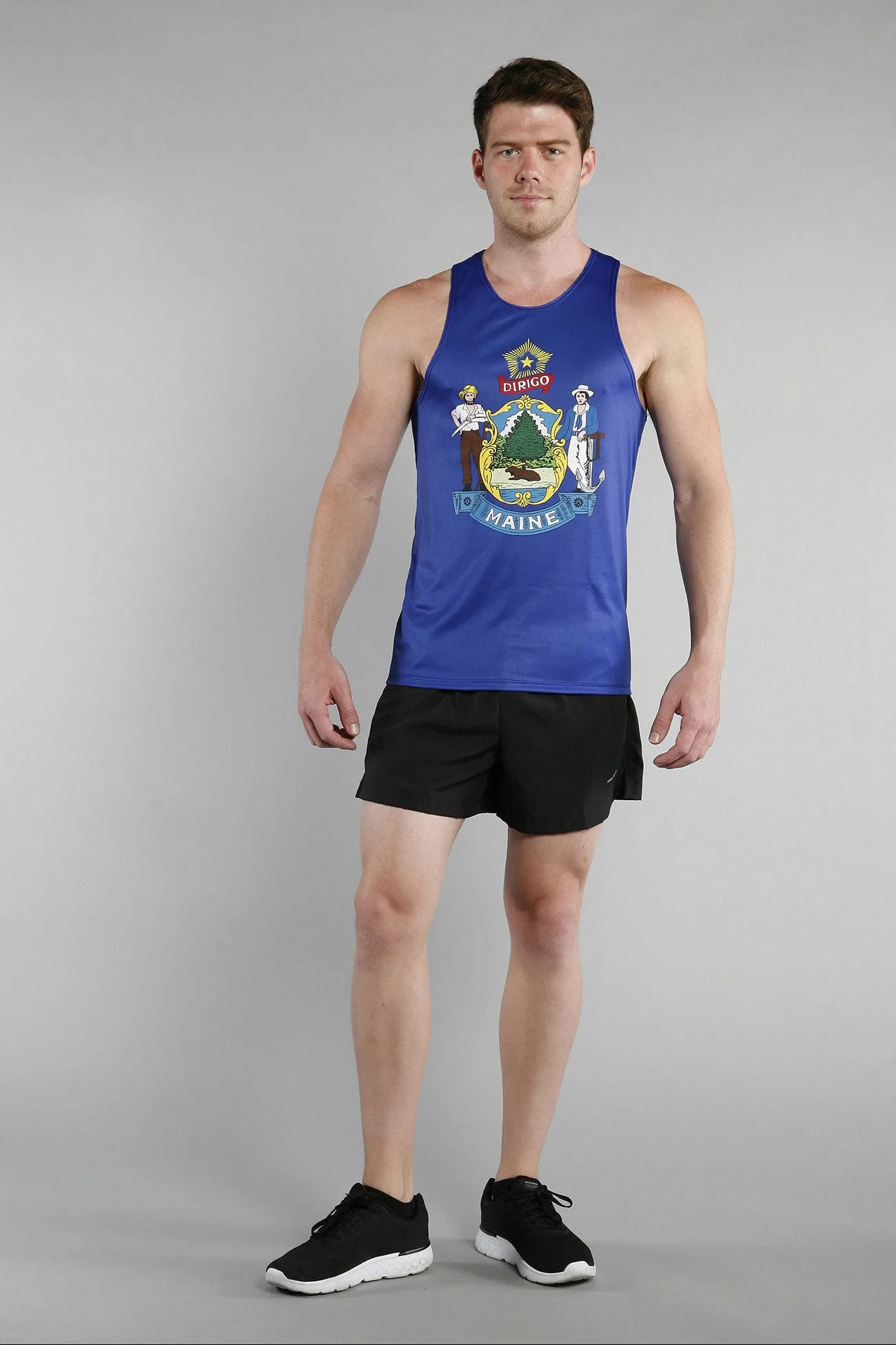 Men's Printed Singlet- Maine