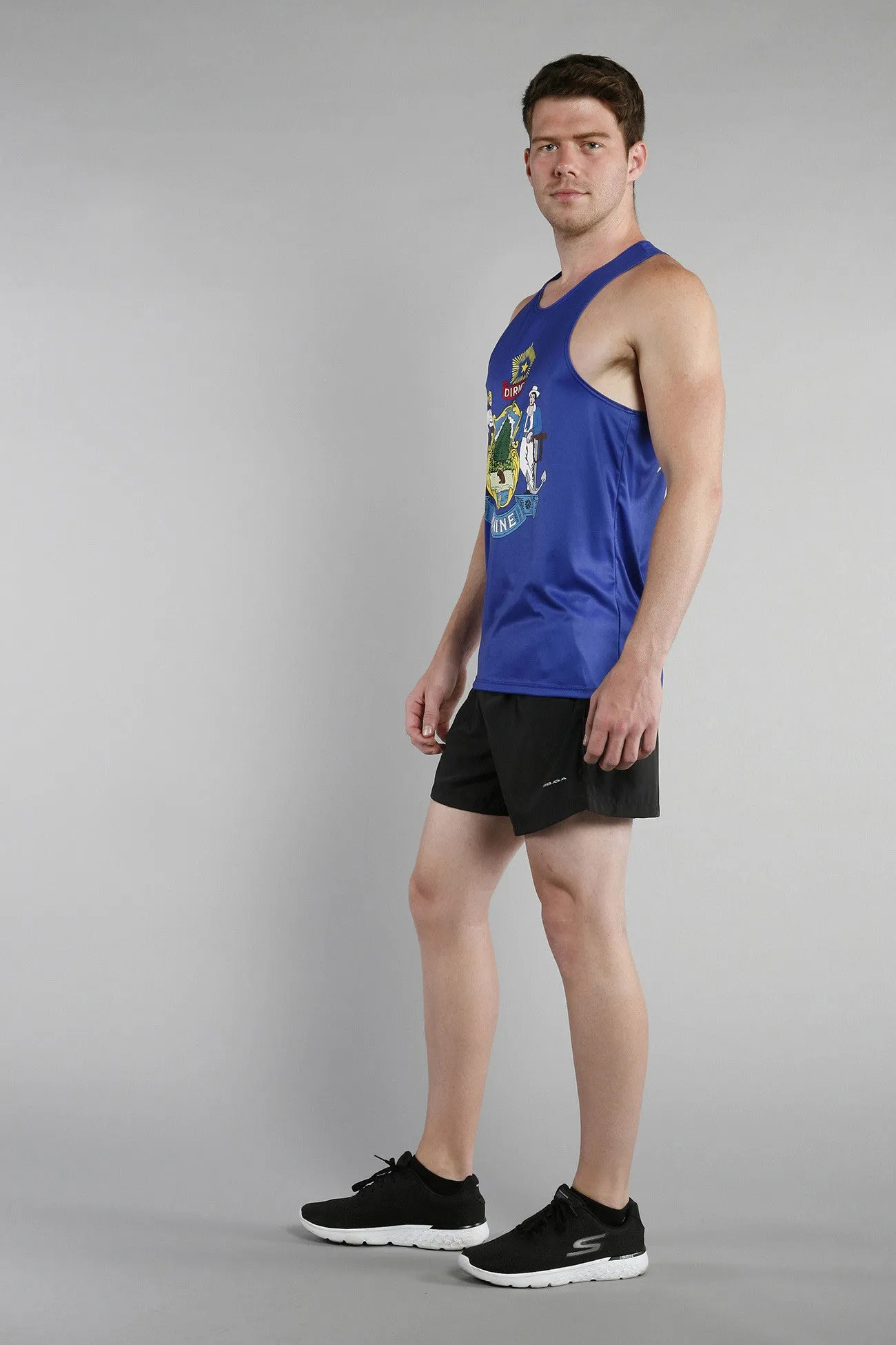 Men's Printed Singlet- Maine