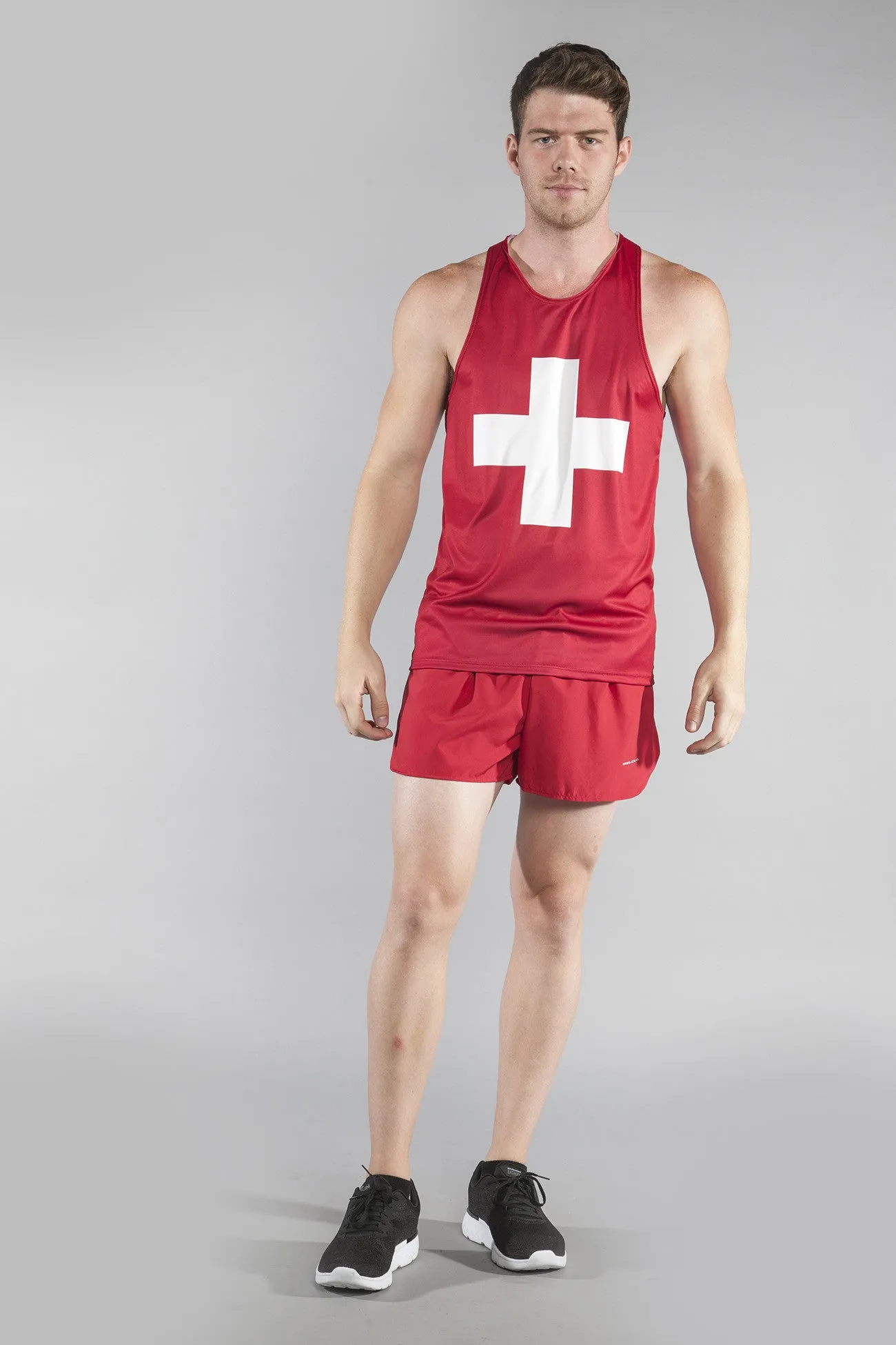 Men's Printed Singlet- Switzerland