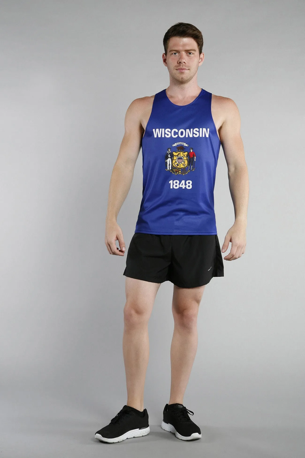 Men's Printed Singlet- Wisconsin