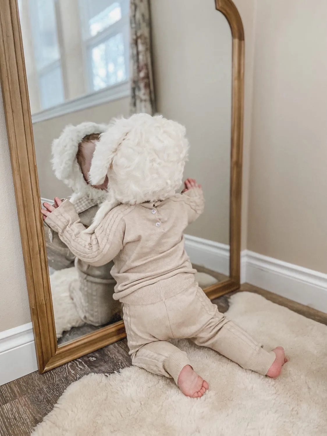 Oatmeal Cableknit Top and Pants Set