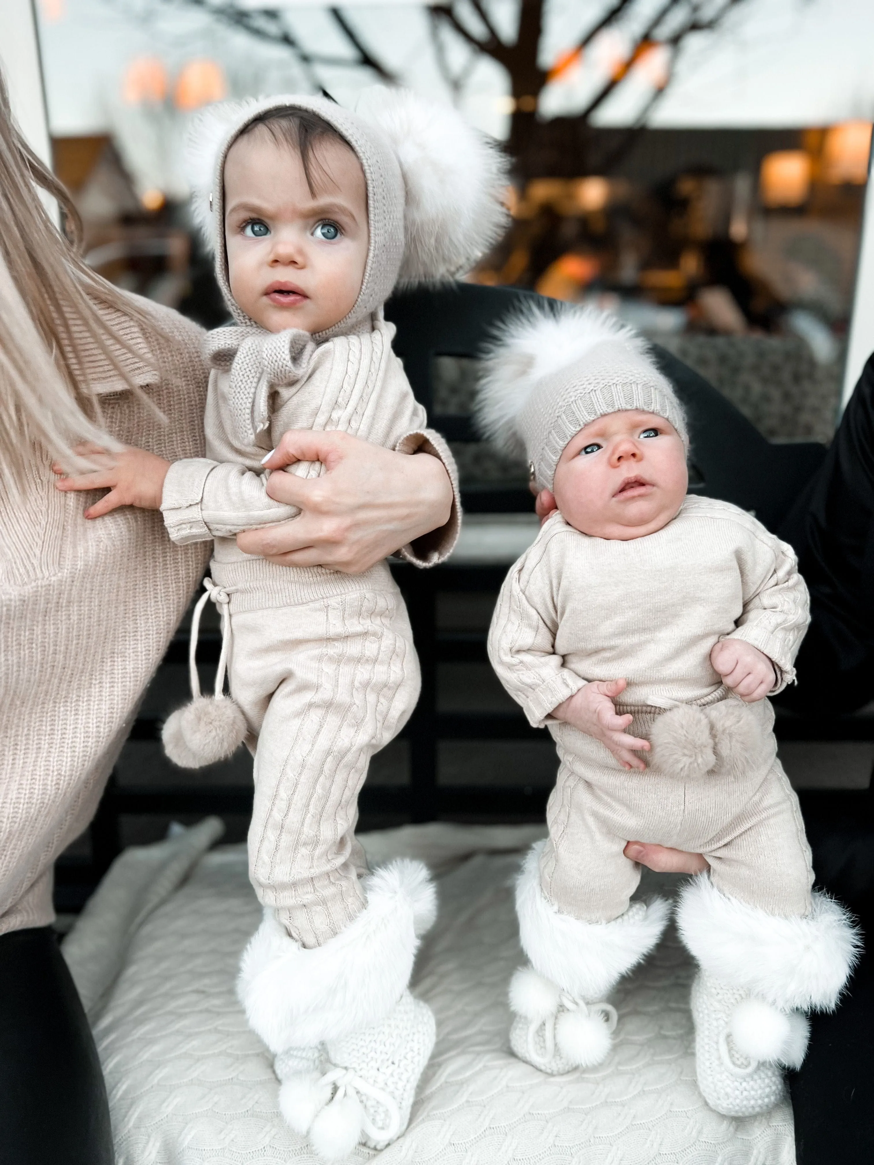 Oatmeal Cableknit Top and Pants Set