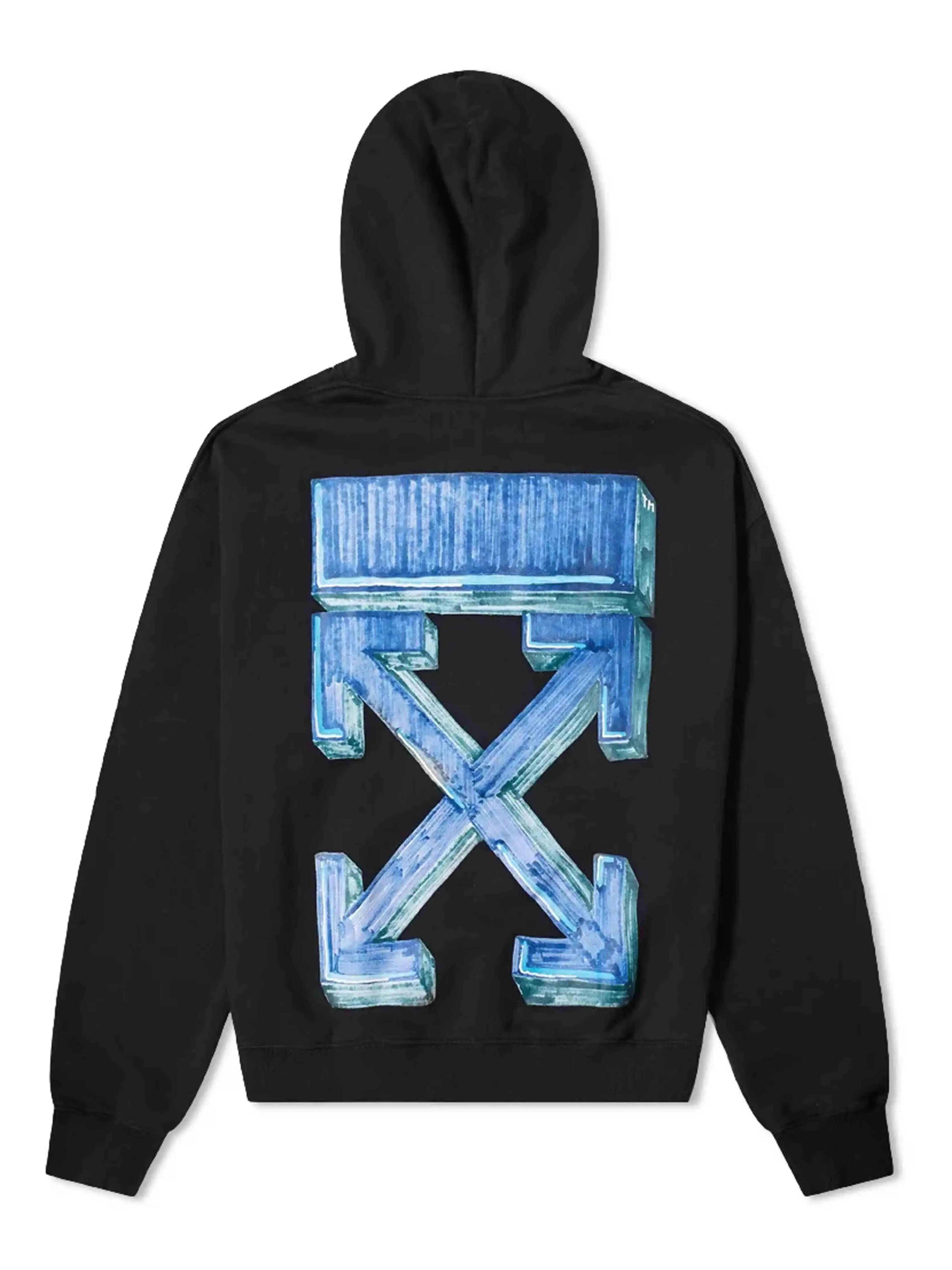 Off-White Oversize Fit Marker Arrows Hoodie Black/Blue [FW20]