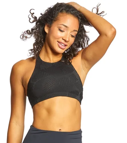 Onzie Heart Yoga Sports Bra Black Honeycomb