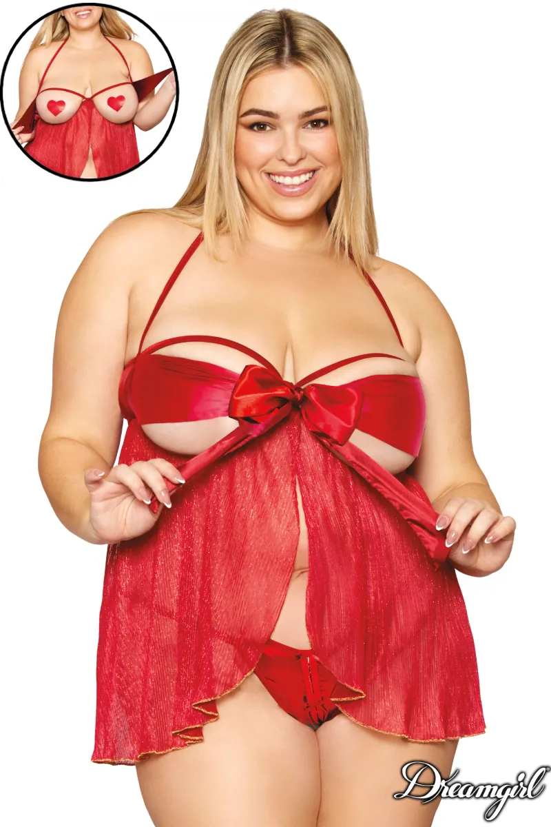 Open Bust Bow Babydoll