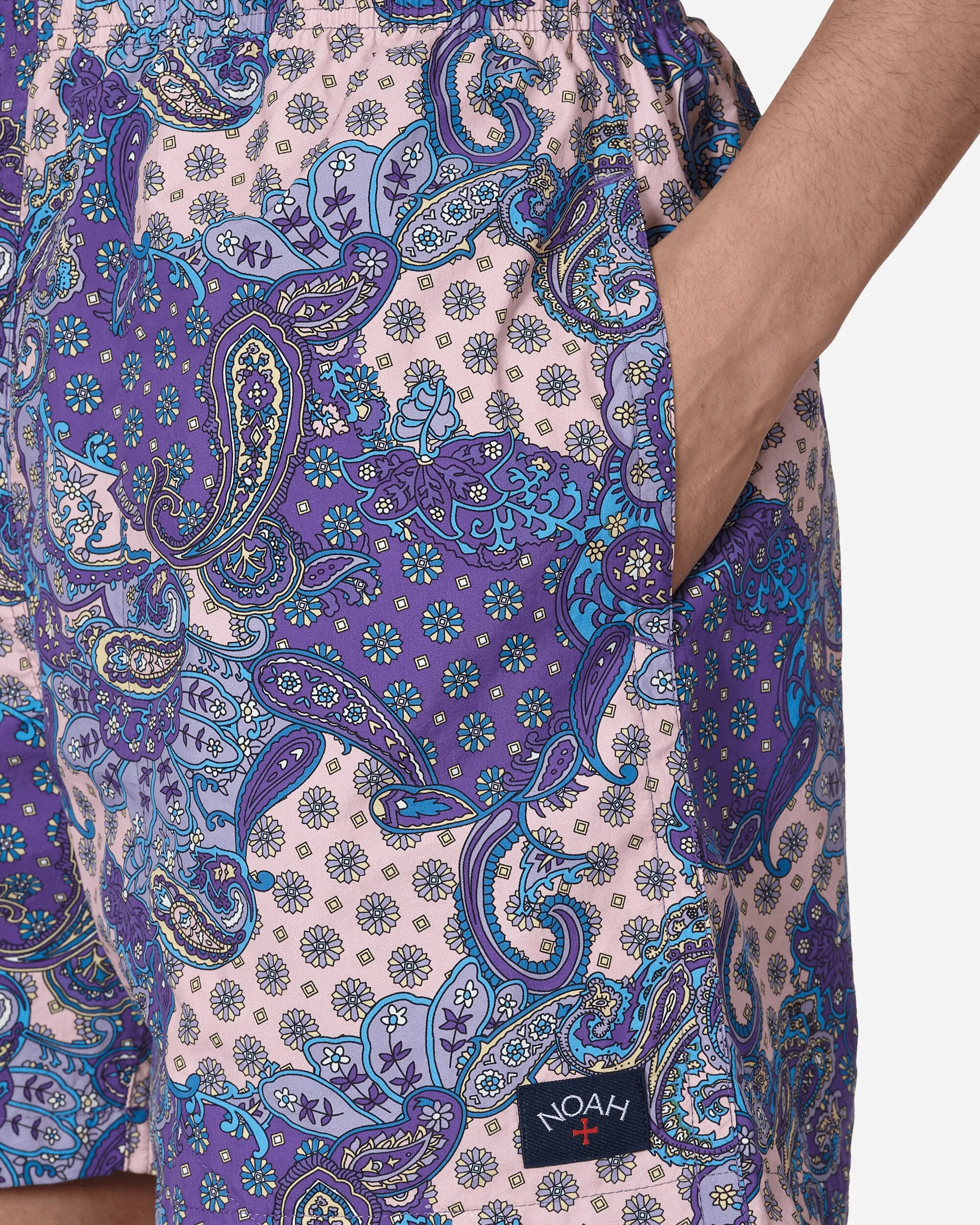 Paisley Swim Trunks Purple