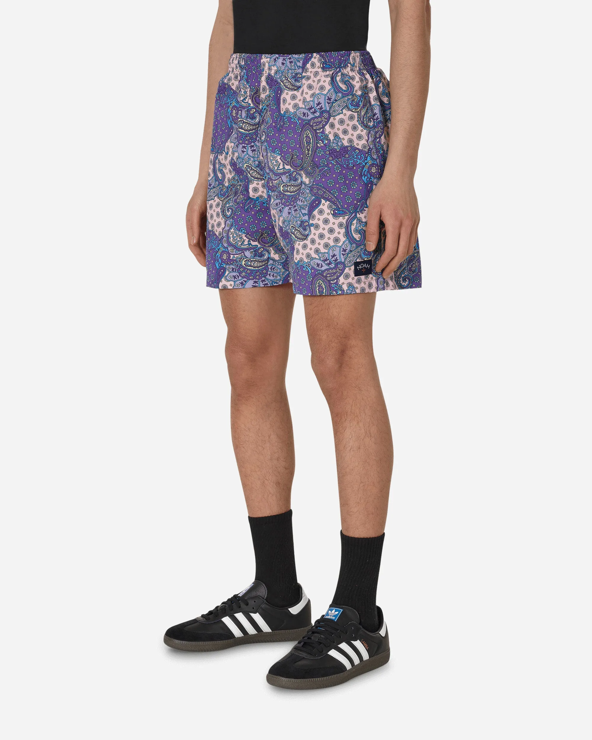 Paisley Swim Trunks Purple