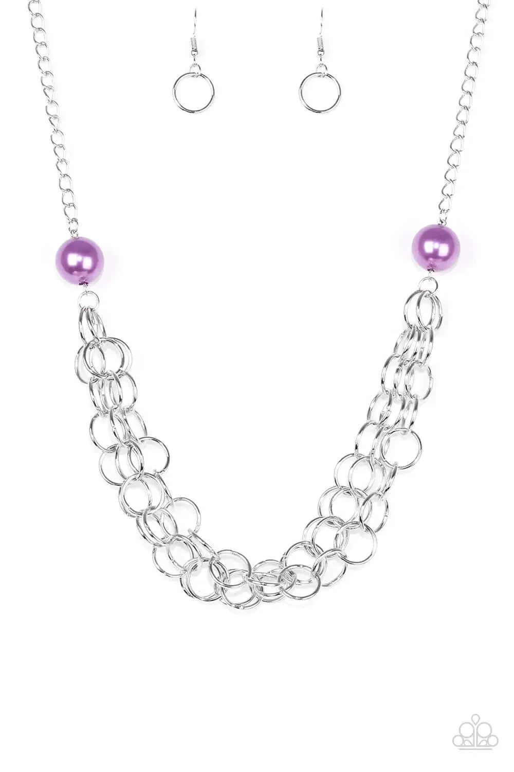 Paparazzi Accessories  - Daring Diva #N312  Box 4 - Purple Necklace