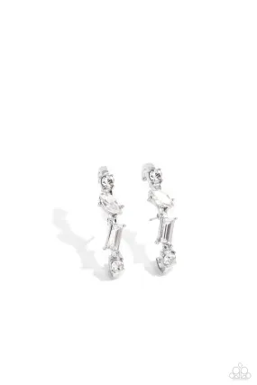 Paparazzi Sliding Shimmer White Post Earrings