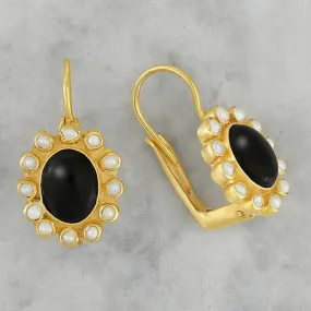 Park Avenue Onyx and Pearl Earrings