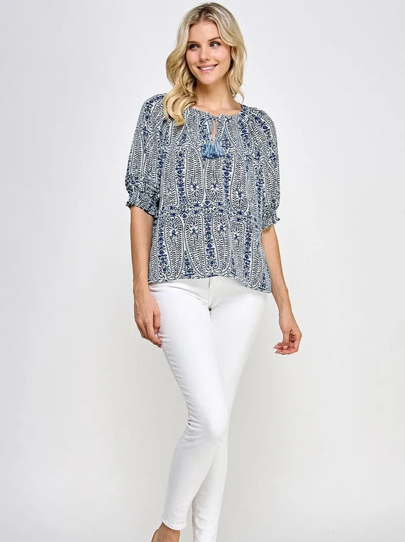 Paula Paisley Print Blouse