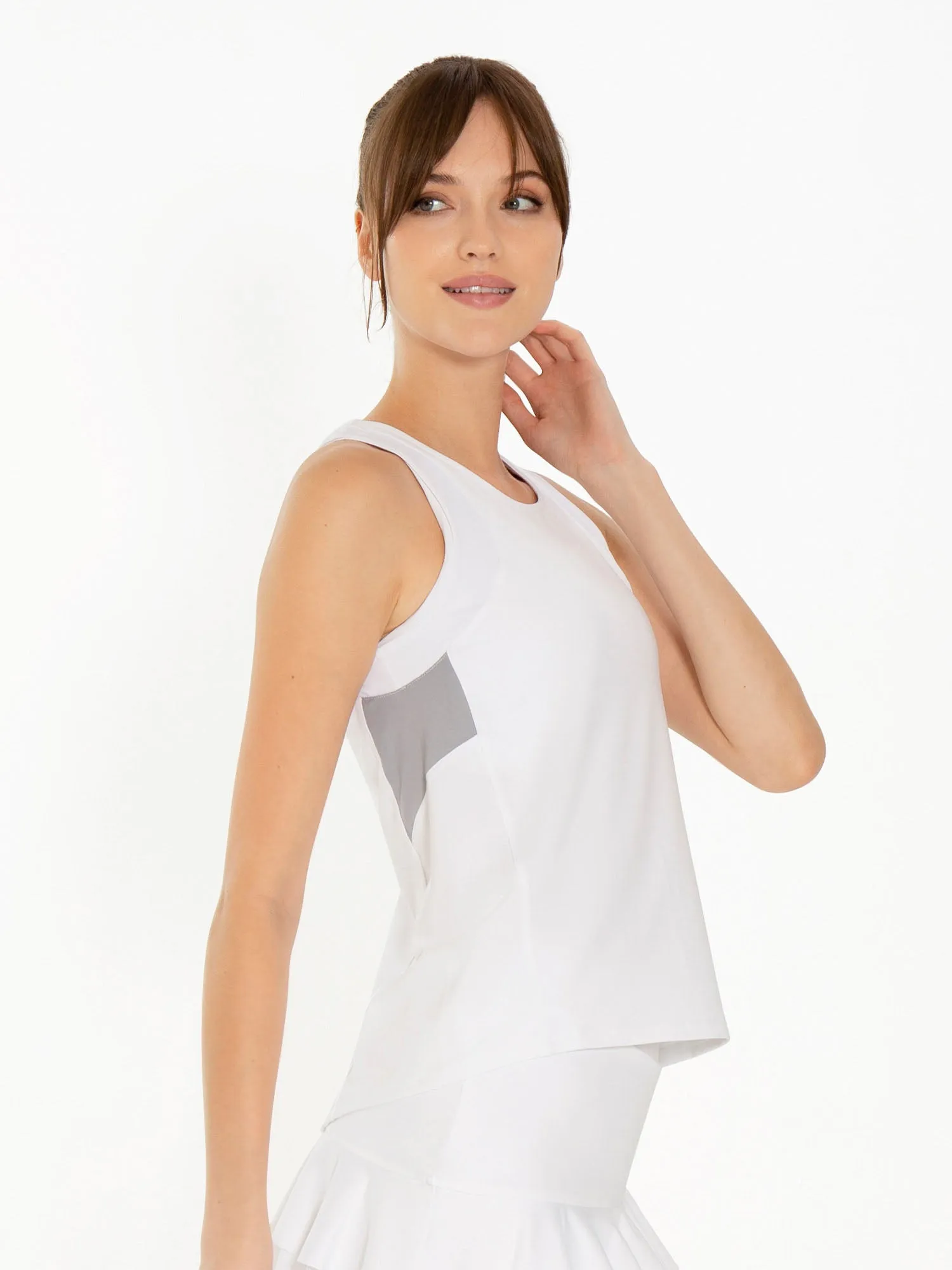 Phoebe Tennis & Active Tank - White/Pearl