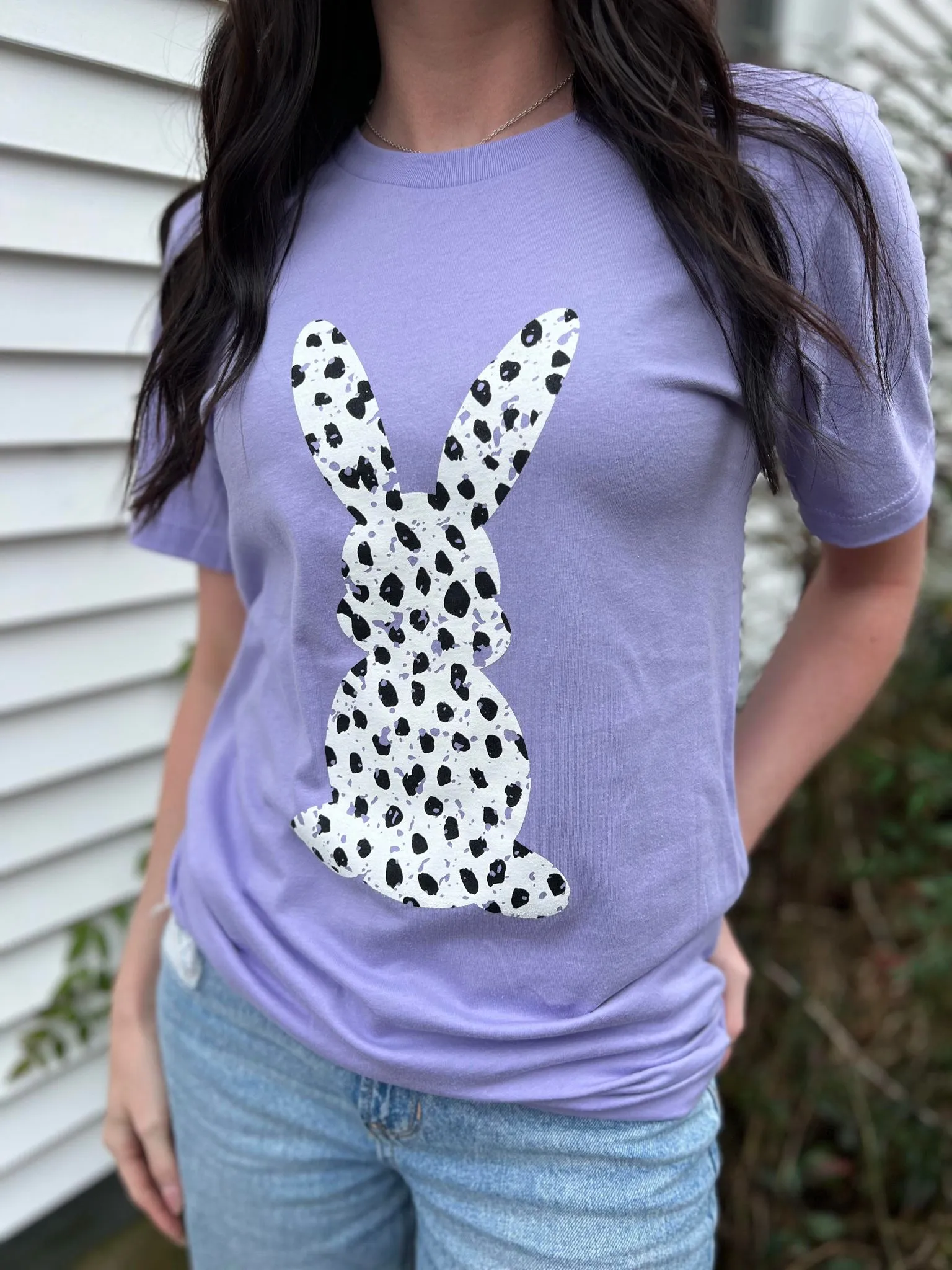 Purple Dalmatian Print Bunny Tee