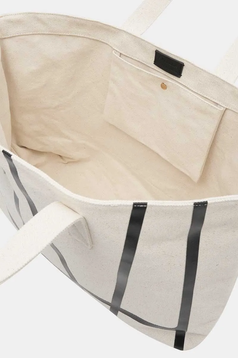 RAPHAEL CANVAS TOTE-NATURAL BLACK