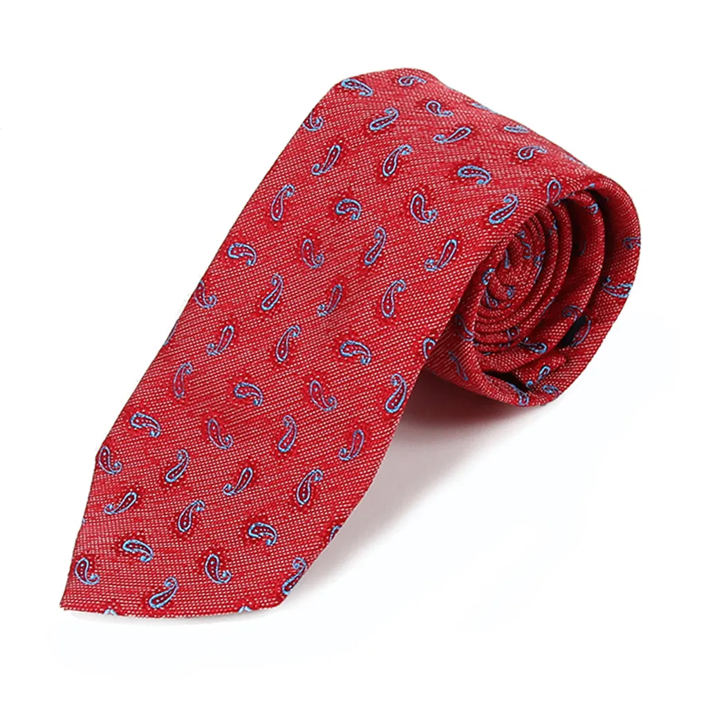 Red Paisley Silk Tie